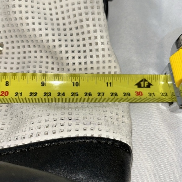 Cole Haan White Black Leather Perforated Bucket Bag - Picture 13 of 14